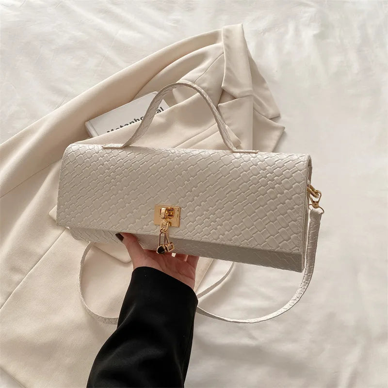 Fashionable Exquisite Woven 2025 Solid Color Casual Lock Large Capacity Western Style Cross-body Shoulder Women's Bag-8