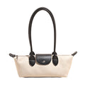 Vintage Faux Suede Baguette Shoulder Bag for Women Leather Trim Long Handle Underarm Purse-6
