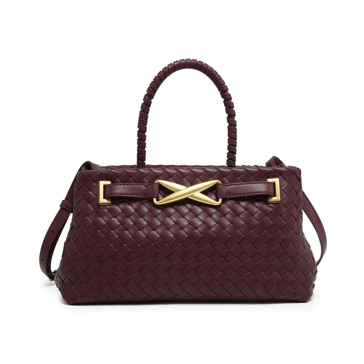 Trendy Handmade Woven PU Leather Handbags Women Large Capacity Shoulder Crossbody Bags-9