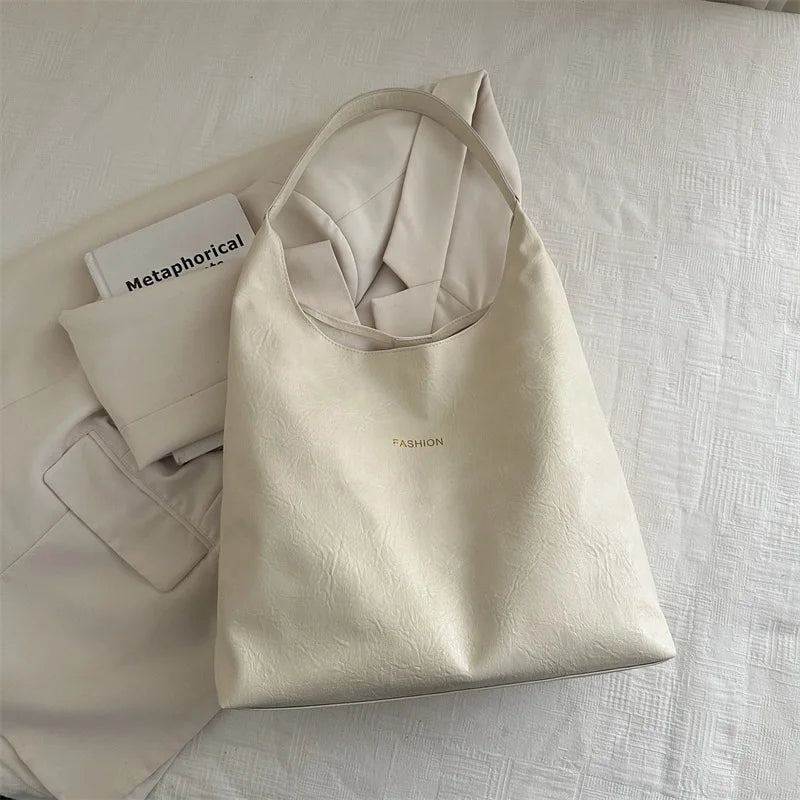 Retro Tote Bag Large Capacity Women's Underarm 2026 Spring New Simple High Shoulder Fashion-6