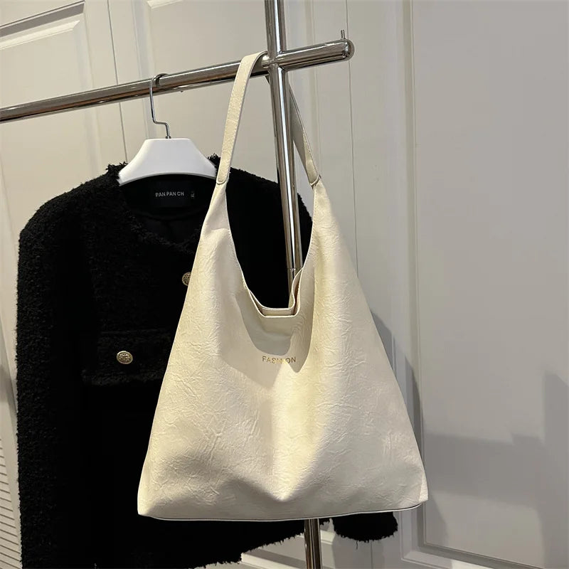 Retro Tote Bag Large Capacity Women's Underarm 2026 Spring New Simple High Shoulder Fashion-2