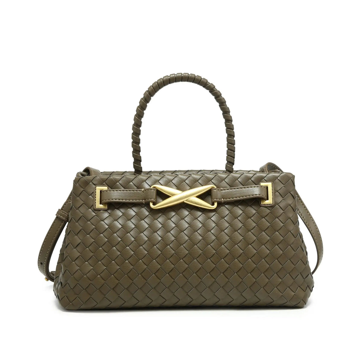 Trendy Handmade Woven PU Leather Handbags Women Large Capacity Shoulder Crossbody Bags-8
