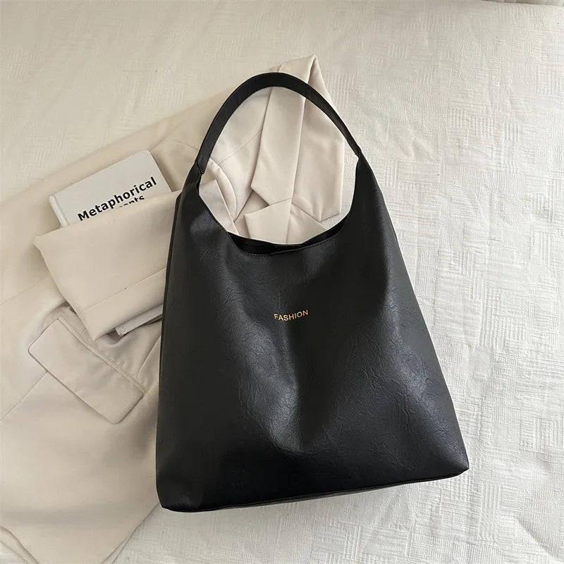 Retro Tote Bag Large Capacity Women's Underarm 2026 Spring New Simple High Shoulder Fashion-7