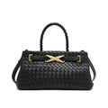 Trendy Handmade Woven PU Leather Handbags Women Large Capacity Shoulder Crossbody Bags-6