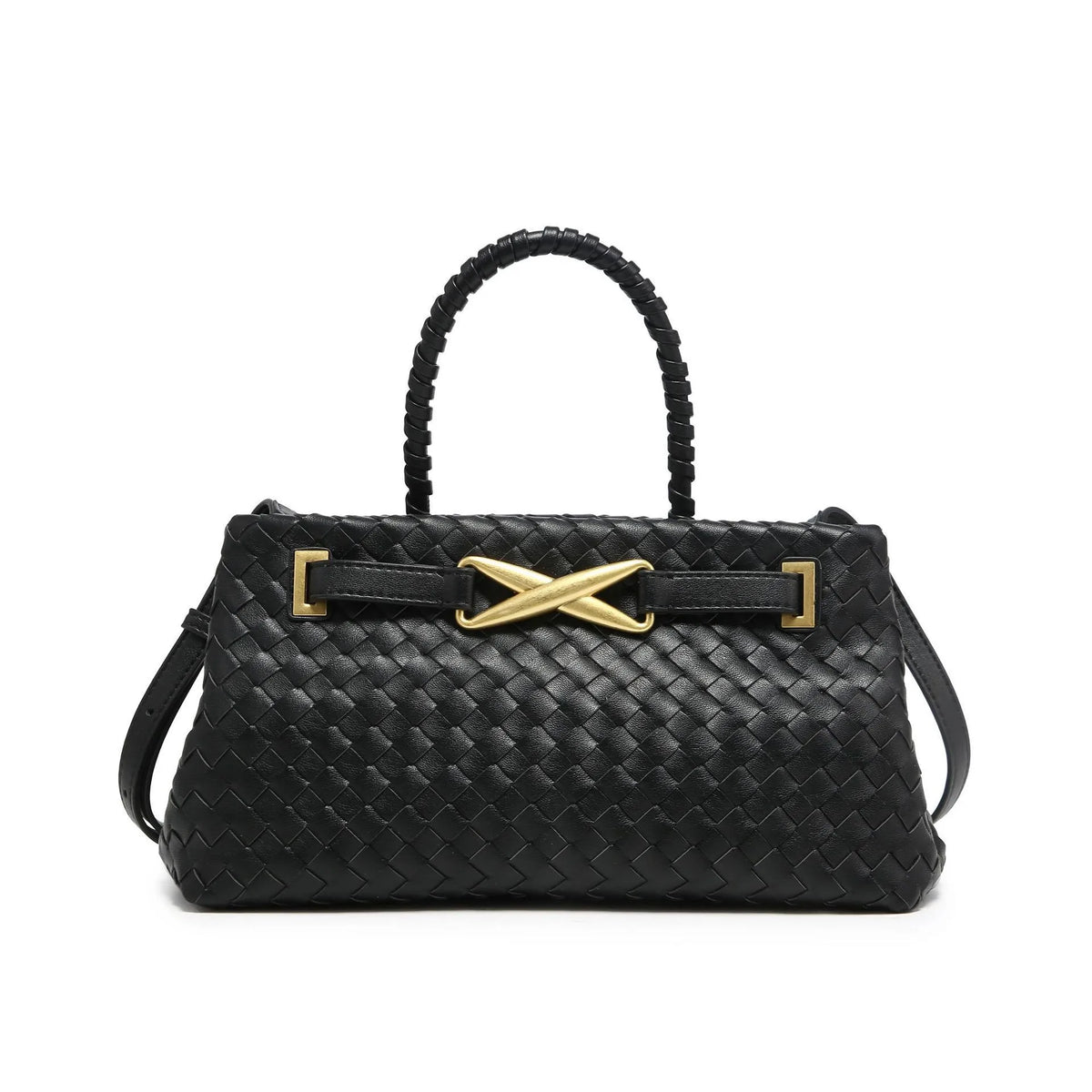 Trendy Handmade Woven PU Leather Handbags Women Large Capacity Shoulder Crossbody Bags-6