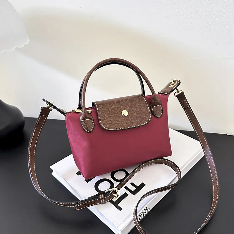 Border Women's New  Large  Nylon Dumpling Tote Shoulder/Crossbody Bag Magnetic Closure Single Strap Polyester-12