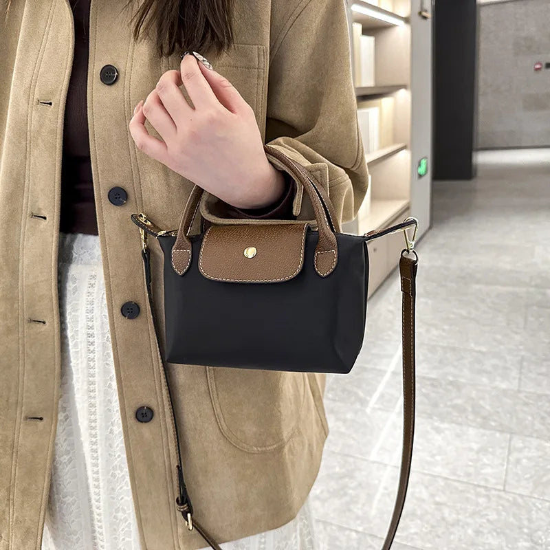 Border Women's New  Large  Nylon Dumpling Tote Shoulder/Crossbody Bag Magnetic Closure Single Strap Polyester-0