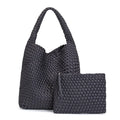 Large Hand-Woven European American Retro Womens Bucket Bag with Magnetic Closure Large Capacity Shoulder Tote Underarm Bag-5