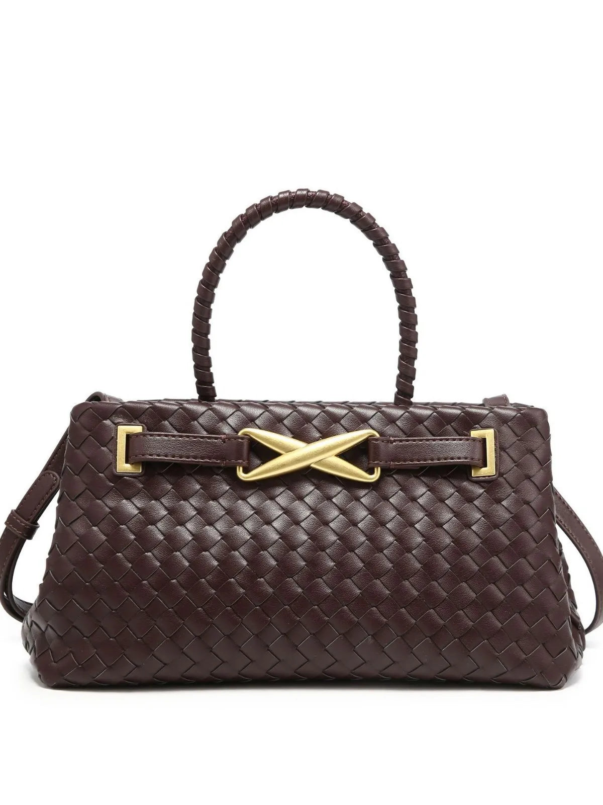 Trendy Handmade Woven PU Leather Handbags Women Large Capacity Shoulder Crossbody Bags-7
