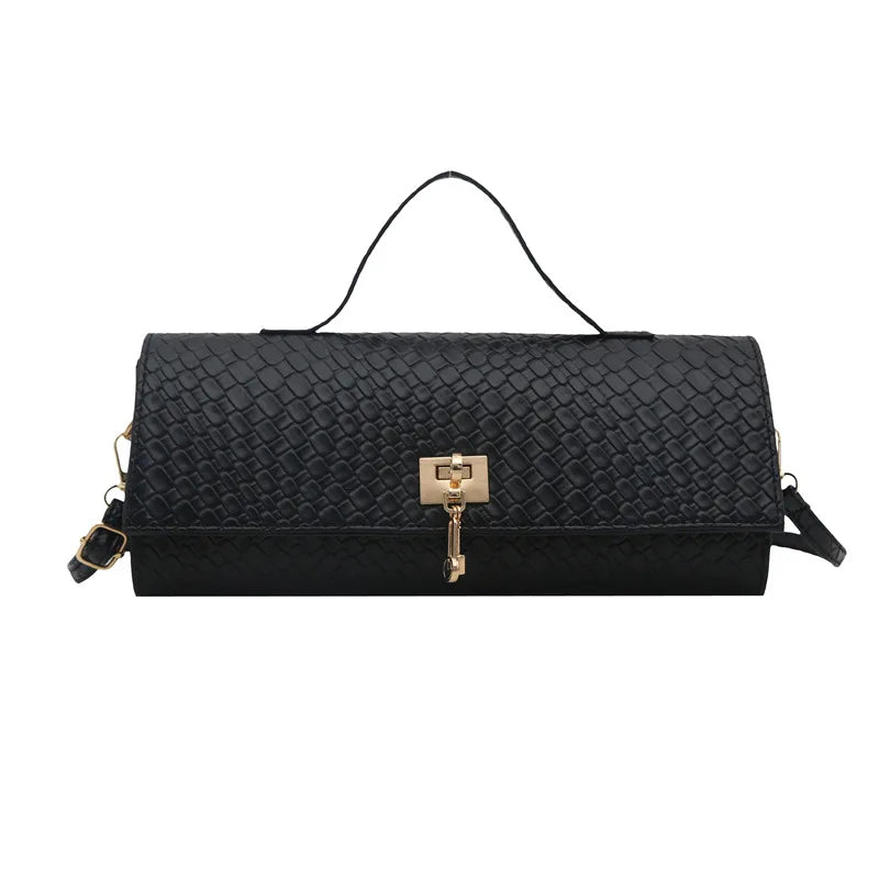 Fashionable Exquisite Woven 2025 Solid Color Casual Lock Large Capacity Western Style Cross-body Shoulder Women's Bag-4