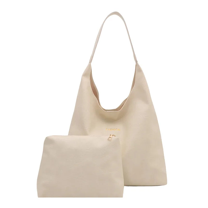 Retro Tote Bag Large Capacity Women's Underarm 2026 Spring New Simple High Shoulder Fashion-4